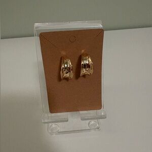 Textured Gold Hoop Earrings